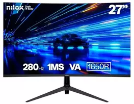 Monitorius Nilox NXM27CV28001, 68.6 cm (27"), 1920 x 1080 pikselių, Full HD, LED, 1 ms, Juodas