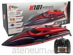 Nuotoliniu būdu valdoma motorinė valtis H101 raudona 1:48 2,4G 35 km/val.