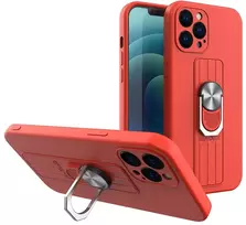 Hurtel Silikoninis dėklas Ring Case iPhone 12 Pro – raudonas