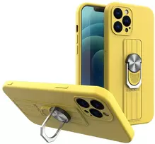 Hurtel Ring Case silikoninis dėklas iPhone 12 Pro – geltonas