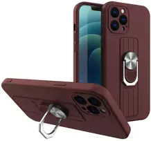 Hurtel Ring Case silikoninis dėklas iPhone 12 Pro – rudas