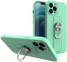 Hurtel Silikoninis dėklas su žiedu iPhone 12 Pro Max – mėtinis