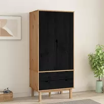 Spinta OTTA Juoda 76,5 x 53 x 172 cm Pušies medienos masyvas