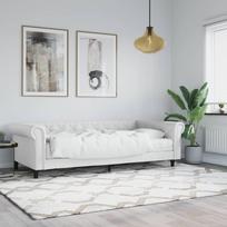 Lova su čiužiniu, baltos spalvos, 90x200cm, dirbtinė oda