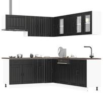 Virtuvinių spintelių komplektas, 11 dalių, Lucca, juoda