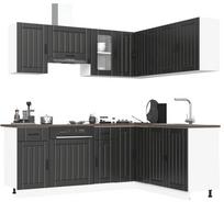 Virtuvinių spintelių komplektas, 11 dalių, Lucca, juoda