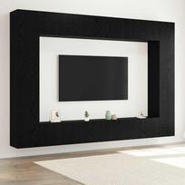 TV spintelių komplektas 8 pcs Juodas ąžuolas 100 x 30 x 30 cm