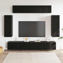 TV spintelių komplektas 6 pcs Juodas ąžuolas 100 x 30 x 30 cm
