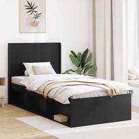 Lovos rėmas su saugojimu ir nugara Juoda 75 x 190 cm