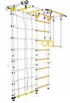 Sporto kompleksas (gimnastikos sienelė) JUNIOR ATLET LIGHT 2in1, balta-geltona, 220x140cm