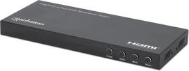 Manhattan 4K 4-Port HDMI Multiviewer Switch, Switch with Four Inputs on One Display, 4k@30Hz, Multiple Viewing Options Including Picture-in-Picture and Dual/Quad Screen, Push Button or Remote Control, 3.5mm and Toslink Audio, Black, 3 Year Warranty