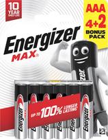 Energizer battery Max Alkaline AAA CHP6 4+2