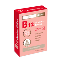 VIVAVIT maisto papildas VITAMINAS B12, 30 čiulpiamų tab.