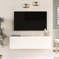 TV blokas, Hanah Home, Atlanto pušis Balta, 100 x 29,1 x 31,6, cm