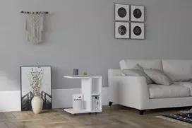 Šoninis staliukas, Hanah Home, baltas, 45 x 50 x 35, cm
