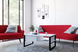 Kavos staliukas, Hanah Home, baltas, 100 x 60 x 44, cm