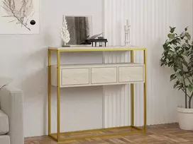 Konsolė, Hanah Home, Guarda, travertinas, 90 x 70 x 34