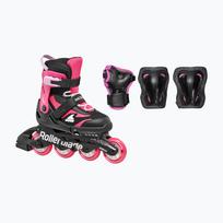 Vaikiški riedučiai su apsaugomis Rollerblade Microblade Combo Jr black/pink