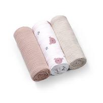 BabyOno itin minkšti gofruoto muslino vystyklai, pilki, 3 vnt – 100 % medvilnė, 70×70 cm