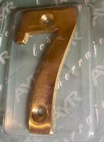 Buto / namo durų numeris, 6 cm, "7", žalvaris