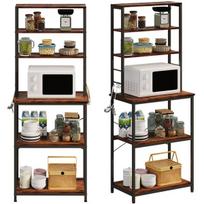 Daugiafunkcinė lentynos vintage retro rudos spalvos loft stilius virtuvės spintelė 6 lentynos 166 cm