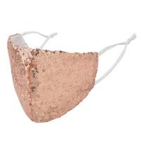 BYS Daugkartinio audinio veido kaukė, 2 Layer Fashion Rose Gold Sequins
