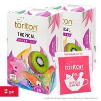 Tropinių vaisių juodoji arbata, maišeliuose (popieriniuose vokeliuose), Tarlton, 2x(1,5g x 20vnt.)