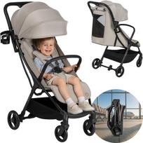 Sportinis vežimėlis lengvas, kompaktiškas, auto-fold, iki 22 kg – Lionelo Agia Beige Sand