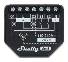 Wi-Fi išmanusis jungiklis 2 kanalų – Shelly Plus 2PM Gen3