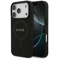 Guess Saffiano Classic Logo MagSafe dėklas iPhone 17 Pro - Juodas