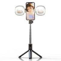 Asmenukių lazda ("Selfie sticks") iLike Universal SELFIE MINI RANKENA BLUETOOTH NUOTOLINIO VALDYMO LED ŽIBINTAI Juodi
