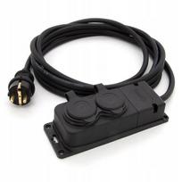 3m prailgintuvas su 2 lizdais, guminis laidas, 3x1,5mm², Ip44