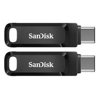 2er Pack SanDisk Ultra Dual Go Typ-A/Typ-C 64GB USB-Stick Swivel, bis zu 150MB/s, USB 3.2 Gen 1x1 (5Gbit/s)
