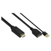 Adapter HDMI 2.0b Stecker an DisplayPort 1.2 Buchse, 4K @60Hz, USB Power, vergoldete Kontakte, Kupfe (HDMI-AD22)