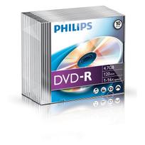 Philips DM4S6S10F - 10 x DVD-R - 4.7GB (120 Min.) 16x - Slim Jewel Case