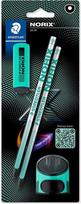 STAEDTLER Norix Bleistifte HB silber franch green mit Radierer 1 Set (181 SBK2-3)