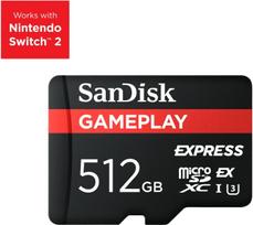 SanDisk Express microSD card Gameplay 512GB PCIE 3.1 / NVME / 880MB/s read / 650MB/s write (SDSQXFN-512G-GN6GN)