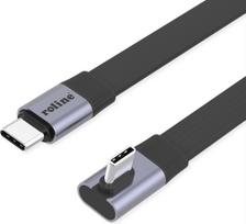 ROLINE USB4-2.0 Kabel 80Gbit/s flach ST/ST gerade-90° abgewinkelt - Kabel - Digital/Daten