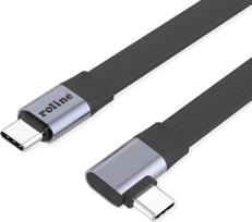 ROLINE USB4-2.0 Kabel (80Gbit/s), flach ST/ST, gerade-90° abgewinkelt, 0,13m (11.02.9099)