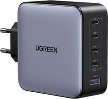 UGREEN 100W GaN Tech Fast Wall Charger, 1x USB-A & 4x USB-C Black, 5-in-1 (35536)