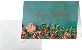sigel Weihnachtskarte Green Christmas, A6 quer (A5) für Inkjet/Laser/Kopierer, Weißkarton 250 g/qm, - 1 Stück (DS642)