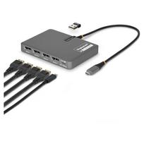 StarTech USB-C zu 4-Monitor Workstation Adapter 4K 60Hz DisplayPort 140W PD Passthrough USB fur Tastatur und Maus TAA