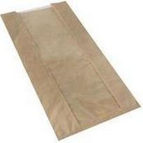 PAPSTAR Sichtstreifenbeutel pure, 300 x 160 x 60 mm, braun Bäckerbeutel aus Kraftpapier, mit Sichtstreifen aus - 1 Stück (87525)