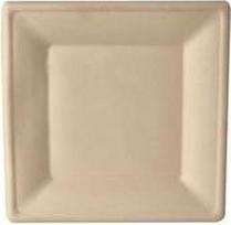 PAPSTAR Zuckerrohr-Teller pure, eckig, 155 x 155 mm, 50er aus Zuckerrohr, kompostierbar, mikrowellengeeignet bis - 1 Stück (89870)