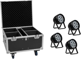 EUROLITE Set 4x AKKU IP PAR 14 HCL QuickDMX + Flightcase (20001052)