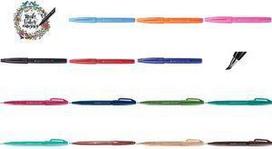 PentelArts Faserschreiber Brush Sign Pen SES15, blauviolett Kalligrafiestift mit flexibler Pinselspitze, Strichstärke: - 1 Stück (SES15C-V2X)