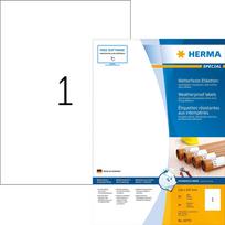 HERMA Wetterfeste Etiketten aus Spezialpapier, 210 x 297 mm weiß, aus Papier, imprägniert, selbstklebend, - 1 Stück (10775)