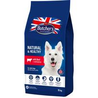 BUTCHER'S Natural & Healthy Dog with beef – dry dog food – 15kg