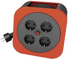 REV Cable box S - Verlängerungsrolle - Wechselstrom 230 V - 3000 Watt - Ausgangsanschlüsse: 4 (4 x Spannung) - 10,0m - Rot (0010012600)