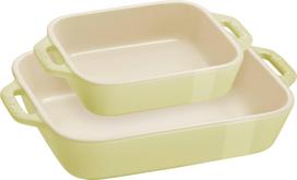 STAUB COOKING Zestaw 2 półmisków prostokątnych, jasnozielony